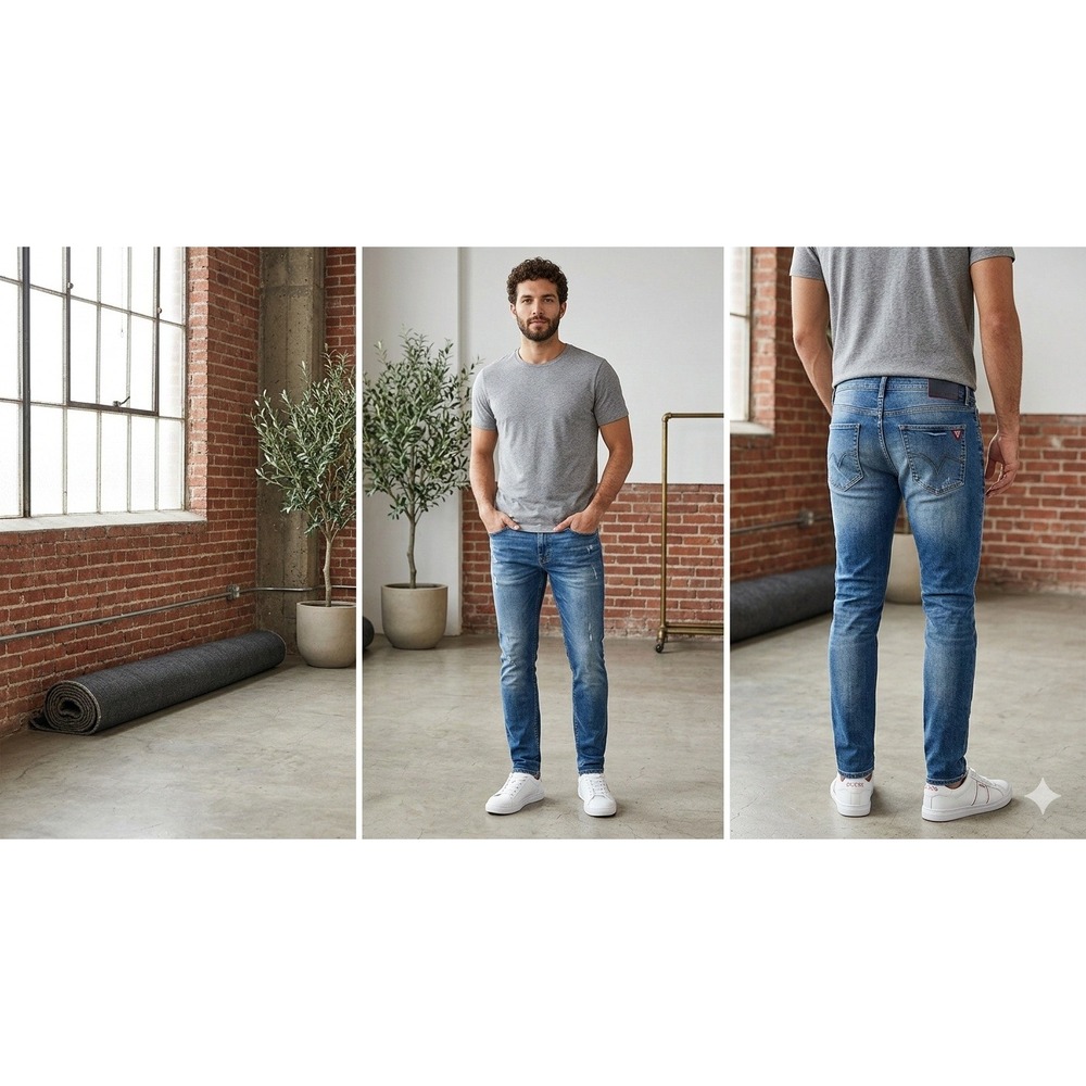 GUESS‎ Los Angeles Mens Modern Skinny Avalon Fit Jeans Blue 38x30 XBB147303Z7